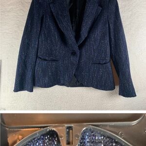 Lafayette 148 New York Blue Tailored Blazer Professional Suit Jacket